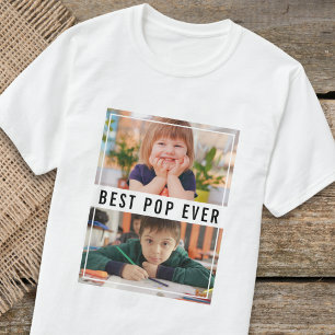 T-shirt Meilleur Pop Ever Petits-enfants 2 Collage de phot