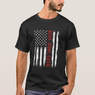 T-shirt Meilleur Popi jamais Vintage drapeau américain 4 j