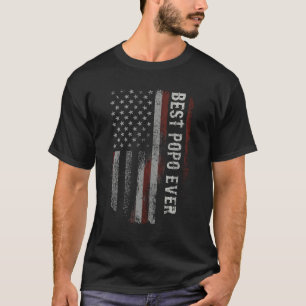 T-shirt Meilleur Popo jamais American Drapeau Vintage gran