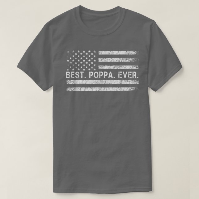 T-shirt Meilleur Poppa Ever America Drapeau Cadeau Pour Ho (Design devant)