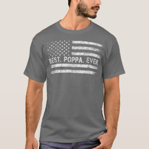 T-shirt Meilleur Poppa Ever America Drapeau Cadeau Pour Ho