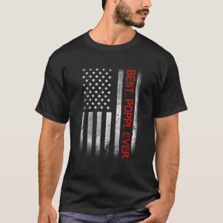T-shirt Meilleur Poppi Jamais Vintage Drapeau Américain Po