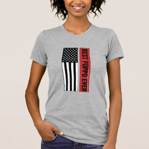 T-shirt Meilleur Poppo jamais Drapeau Patriotique Graphiqu