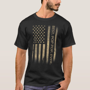 T-shirt Meilleur Poppop jamais American Usa Grunge Drapeau