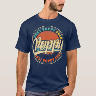 T-shirt Meilleur Poppy Jamais Vintage Retro Dons Drôle Pap