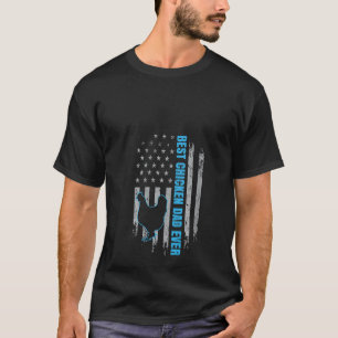 T-shirt Meilleur poulet de femme Papa américain Drapeau am