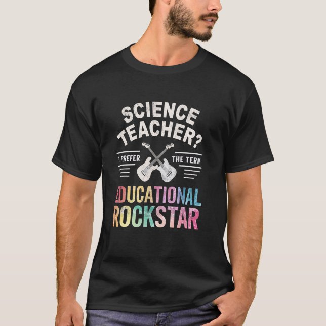 T-shirt Meilleur PROFESSEUR DE SCIENCE ÉDUCATIF ROCKSTAR A (Devant)