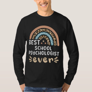 T-shirt Meilleur psychologue scolaire jamais Leopard Rainb