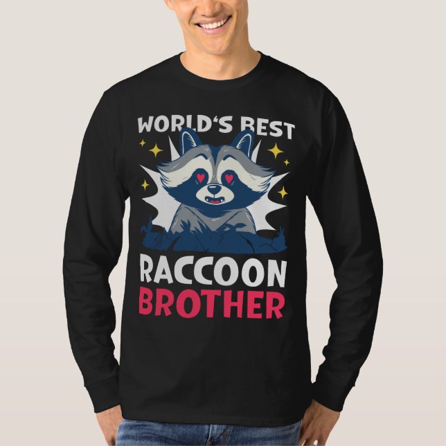 T-shirt Meilleur Raccoon Brother du monde avec un Raccoon (Devant)
