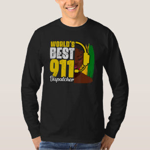 T-shirt Meilleur répartiteur 911 afro-américain du monde D