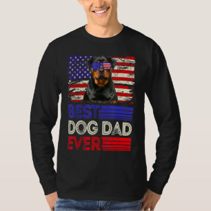 T-shirt Meilleur Rottweiler papa jamais American Flag Patr