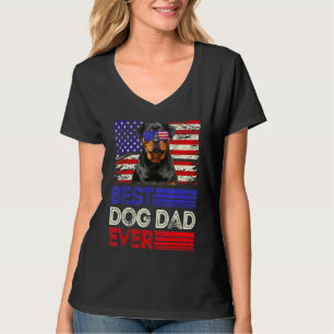 T-shirt Meilleur Rottweiler papa jamais American Flag Patr
