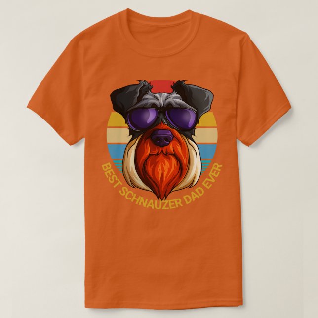 T-shirt Meilleur Schnauzer Papa Jamais Rétro Pinscher Vint (Design devant)