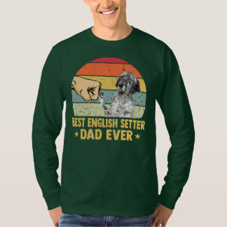 T-shirt Meilleur Setter Anglais Papa Jamais Rétro Père Vin