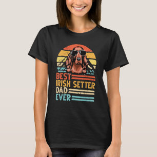T-shirt Meilleur Setter Irlandais Papa Jamais Rétro Pères