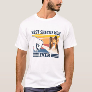T-shirt Meilleur Shetland Sheepdog Shelter Maman Jamais Vi