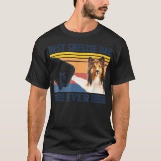 T-shirt Meilleur Shetland Sheepdog Shelter Papa Jamais Vin