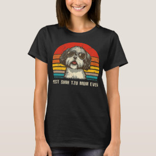 T-shirt Meilleur Shih Tzu Maman Jamais Drôle Shih Tzu Noël