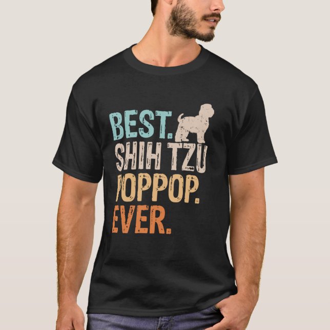 T-shirt Meilleur Shih Tzu Pop-Pop Ever Amoureux des chiens (Devant)