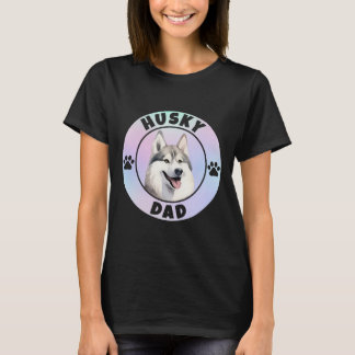 T-shirt meilleur Sibérien Husky Papa Chien de race Proprié