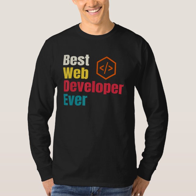 T-shirt Meilleur site Web Développeur Programmeur Codeur O (Devant)