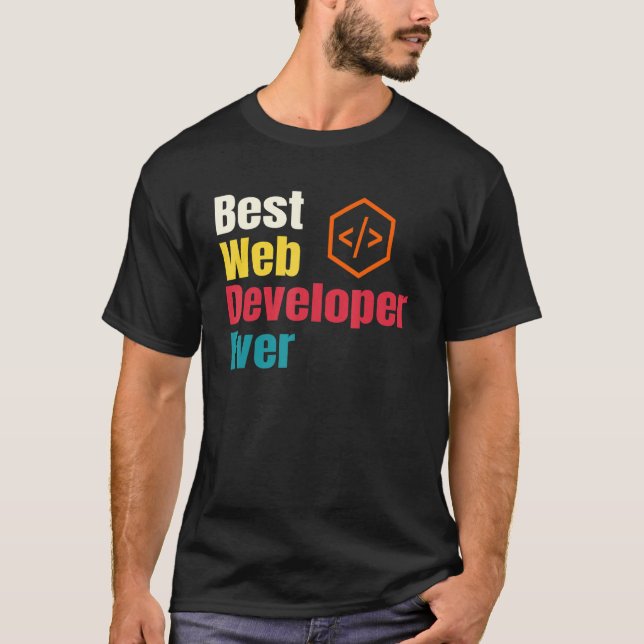 T-shirt Meilleur site Web Développeur Programmeur Codeur O (Devant)