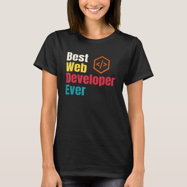 T-shirt Meilleur site Web Développeur Programmeur Codeur O (Devant)