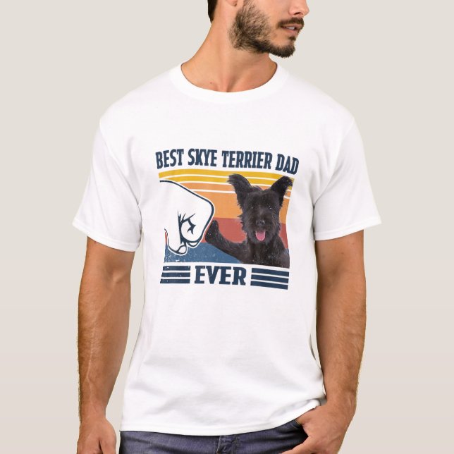 T-shirt Meilleur Skye Terrier Papa Jamais Drôle Chien Amou (Devant)