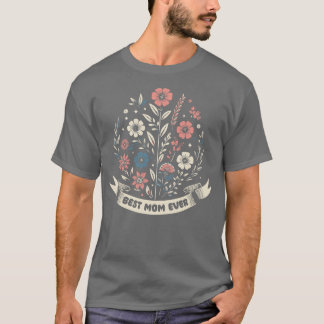 T-shirt Meilleur style floral pour Maman
