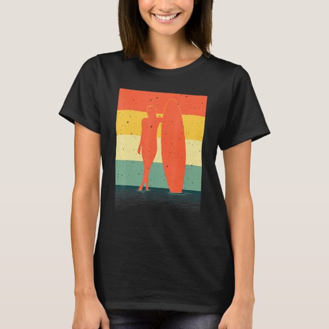 T-shirt Meilleur Surf Pour Femmes Filles Surfer Surf Vinta (Devant)