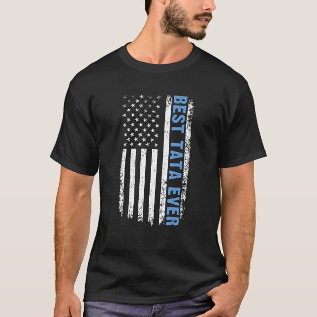 T-shirt Meilleur Tata 4 juillet Drapeau Américain USA Patr (Devant)