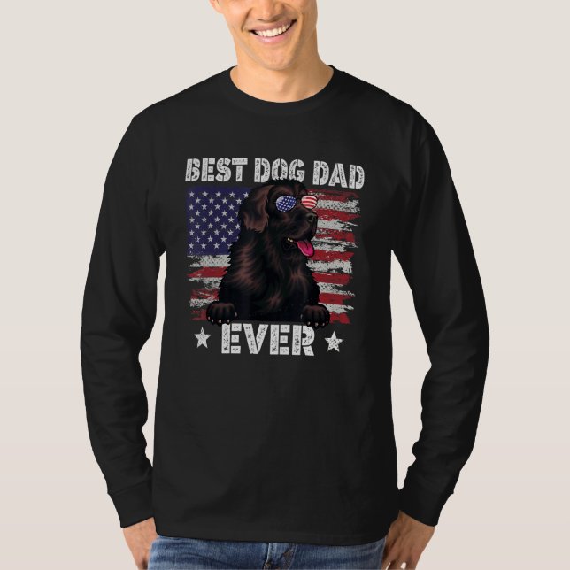 T-shirt Meilleur Terre-Neuve Papa jamais drapeau américain (Devant)