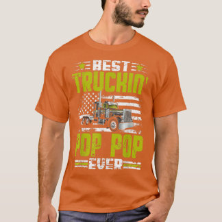T-shirt Meilleur Truckin Pop Pop Jamais Drapeau Américain