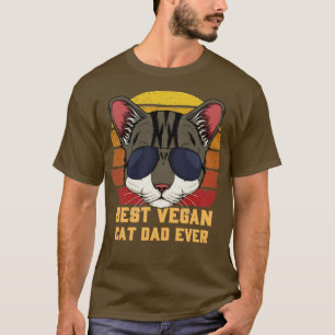 T-shirt Meilleur Vegan Chat Papa Jamais