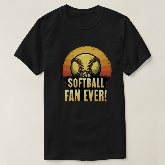 T-shirt Meilleur Ventilateur De Softball (Design devant)