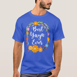 T-shirt Meilleur Yaya Ever Femmes Décoration Florale Yaya
