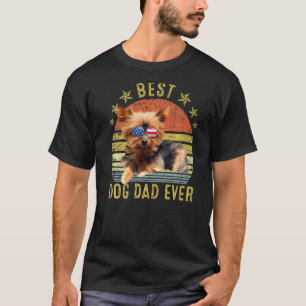 T-shirt Meilleur Yorkshire Terrier Papa Jamais Chien Vinta
