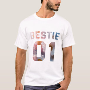 T-shirt Meilleure amie fleur 01