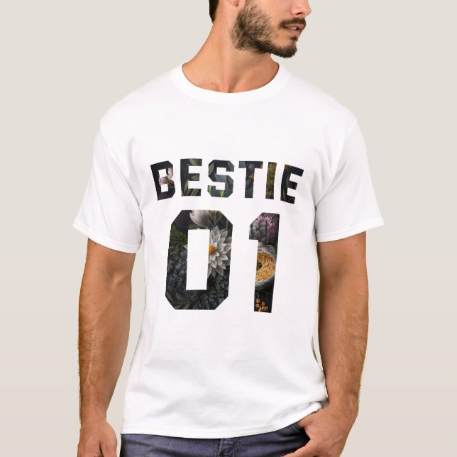 T-shirt Meilleure amie fleur 01 (Devant)