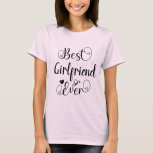 T-shirt Meilleure amie jamais typographie Script minimal