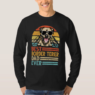 T-shirt Meilleure Bordure Terier Papa Jamais Rétro Pères V