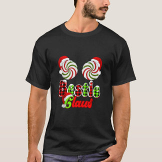T-shirt Meilleure Copine Claus Couple Menthe Bonbon Noël