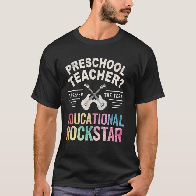 T-shirt Meilleure enseignante de maternelle ÉDUCATIVE ROCK (Devant)