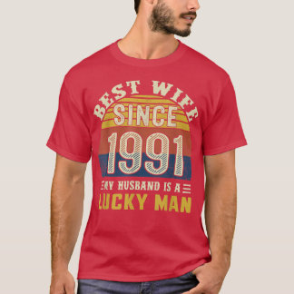 T-shirt Meilleure épouse depuis 1991 31e anniversaire de M