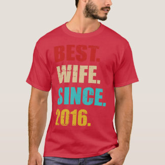 T-shirt Meilleure épouse depuis 2016 5e anniversaire de ma
