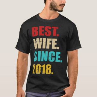 T-shirt Meilleure épouse depuis 2018 3ème anniversaire de