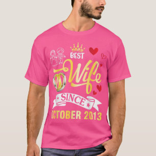 T-shirt Meilleure épouse depuis octobre 2013 Mariée heureu