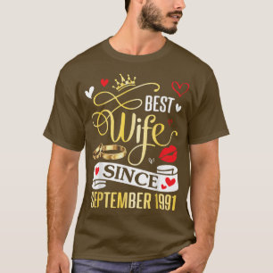 T-shirt Meilleure épouse depuis septembre 1991 Joyeux mari