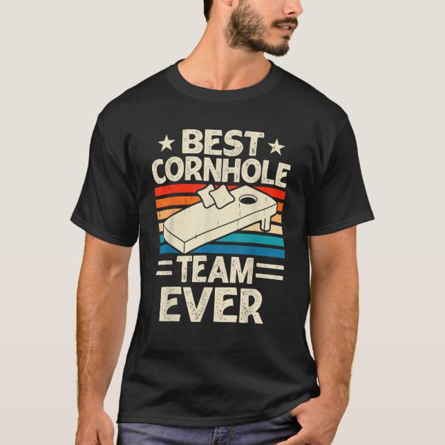 T-shirt Meilleure Équipe de Cornhole Jamais (Devant)