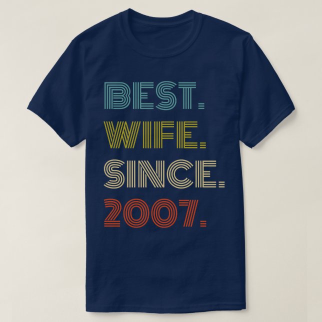T-shirt Meilleure femme depuis 2007 (Design devant)